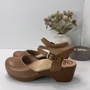 Dansko Sam Soft Full Grain Leather Mary Jane Shoe Brown Women 9.5/EU40 NWOB